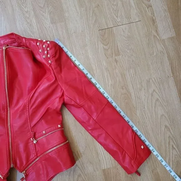SX Honey Pot Faux Leather Studded Jacket sz Med - Picture 10 of 13